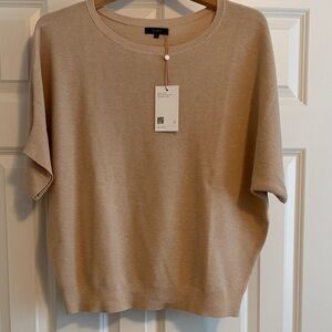 Quince Tan Dolman Cotton, with a hint of Cashmere Sweater - NWT